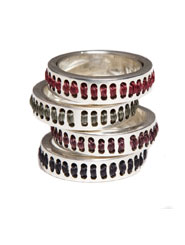 Banjara Jewellery - Tribal Pattern Stitched Ring (Sterling Silver)