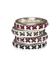 Banjara Jewellery - Tribal Pattern Cross Ring (Sterling Silver)