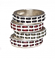 Banjara Jewellery - Tribal Pattern Dash Ring (Sterling Silver)