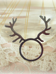 Stainless Steel Deer Antler Ring