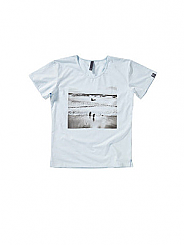 Light Blue Tee Beach Print