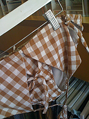 Triangle Tie-up Bikini- Brown & White Gingham
