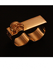 ATAT - Gold Skull 2 Finger Ring