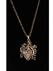 Chosen By - Antique Silver Crest Design Necklace