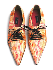 Leather Winkle-pickers in 'Snakeskin' Print