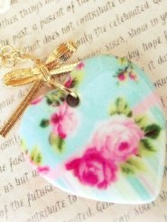 Porcelain Floral Heart Necklace 