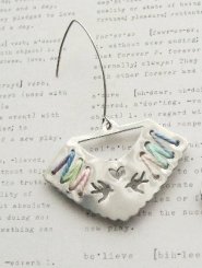 Silver Handcut Cross Stitch Earrings 