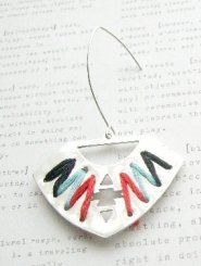 Silver Handcut Aztec Earrings