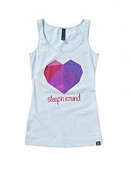 Blue Fitted Singlet Multicolour Heart