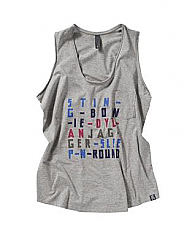 Grey Loose Fit Singlet Rockstar Print