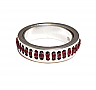 Tribal Pattern Stitched Ring Maroon