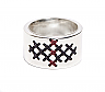 Tribal Diamond Ring Maroon