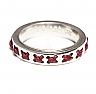 Tribal Pattern Cross Ring Maroon